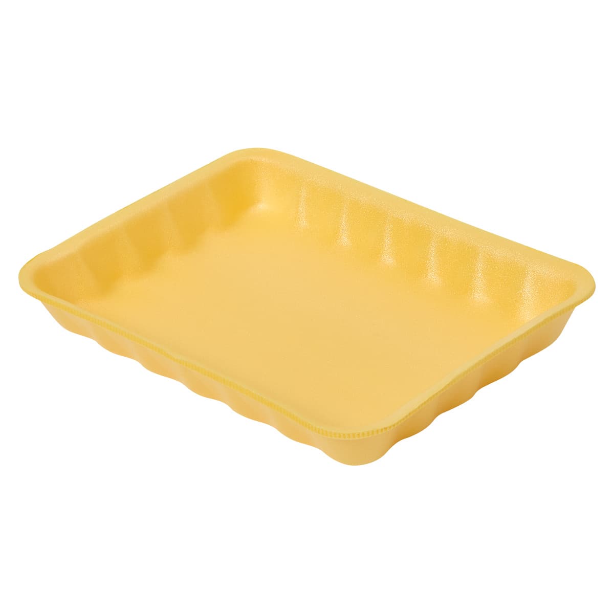 4P Meat Tray 6.75X9.25X1.31 IN 1 Compartment Polystyrene Foam Yellow Rectangle 500/Case