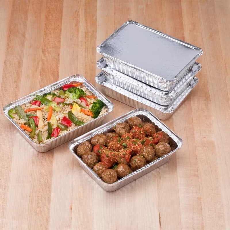Lid Flat 7X5 IN Foil-Lined Paper Silver White Oblong For Container 500/Case