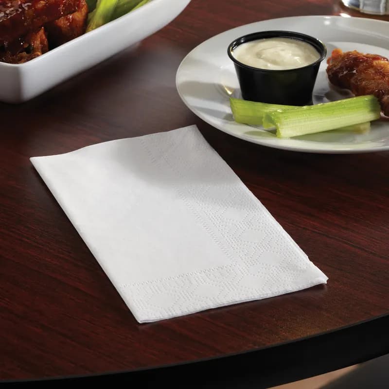 Dinner Napkins 17X17 IN White Regal Paper 3PLY 1/8 Fold Embossed 2000/Case