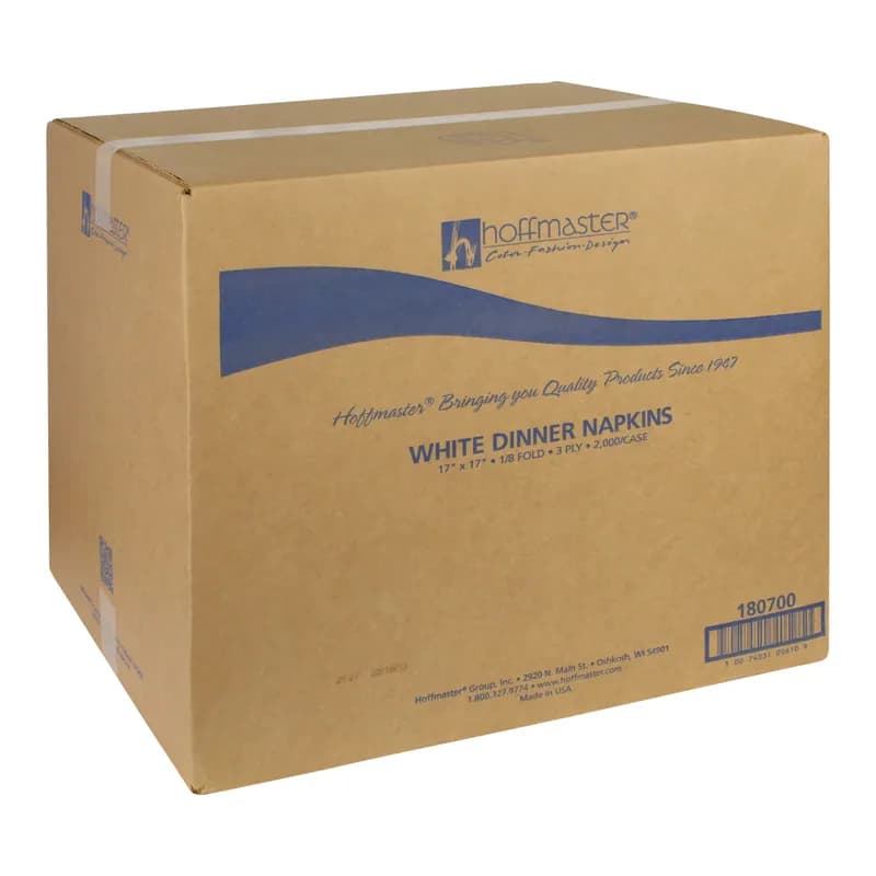 Dinner Napkins 17X17 IN White Regal Paper 3PLY 1/8 Fold Embossed 2000/Case