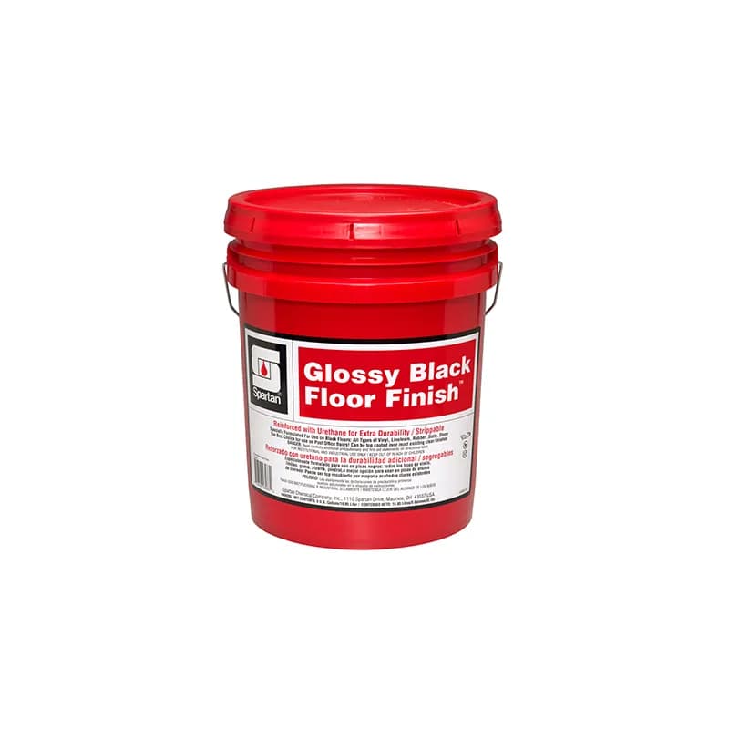 Glossy Black Floor Finish Floor Finish 5 GAL Alkaline RTU Metal Interlock 18% Solids 1/Pail