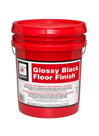 Glossy Black Floor Finish Floor Finish 5 GAL Alkaline RTU Metal Interlock 18% Solids 1/Pail