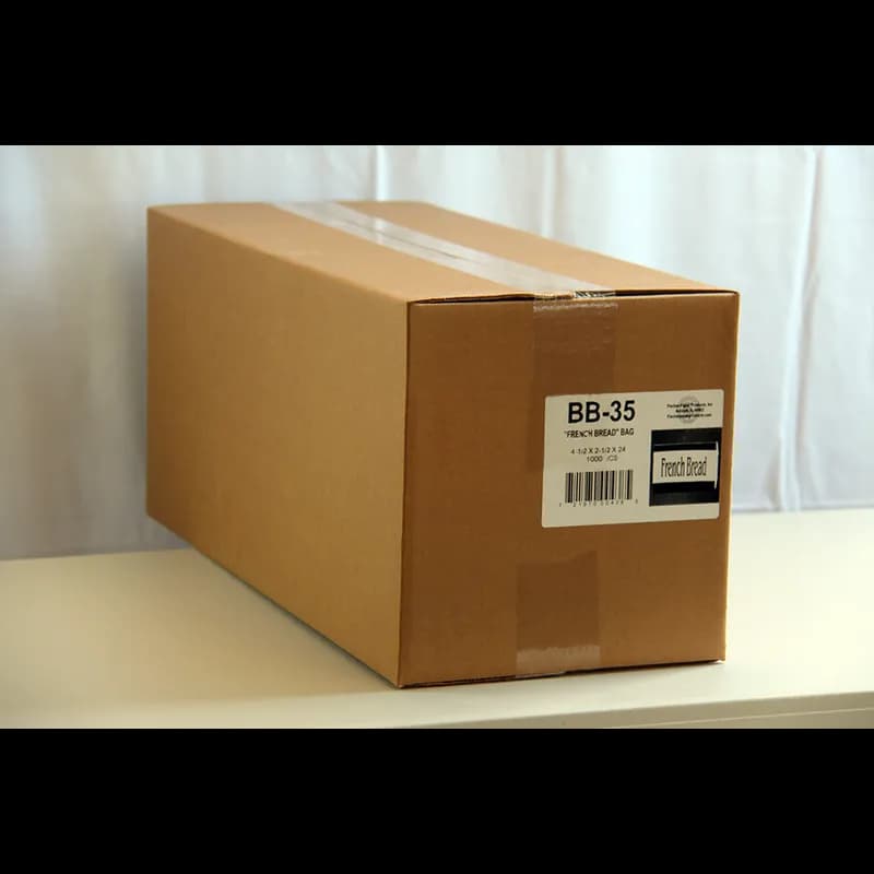 Bread Bag 4.5X2.5X24 IN Bleached Kraft Paper White French Bread Gusset 1000/Case