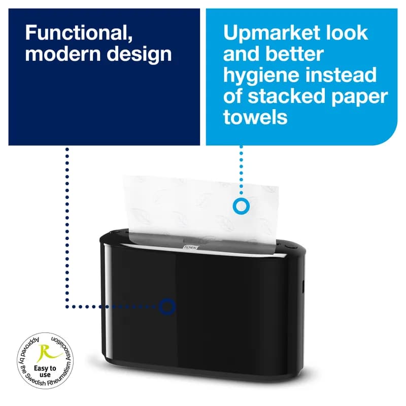 Tork Xpress H23 Paper Towel Dispenser 4.56X12.68X7.92 IN Plastic Countertop Black Multifold 1/Case