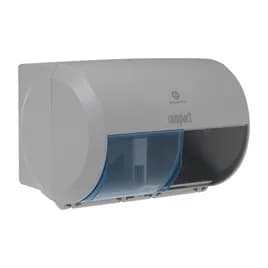 Compact® Toilet Paper Dispenser 6.75X10.12 IN Wall Mount, Locking Gray Side-by-Side 2-Roll Coreless High Capacity 1/Each