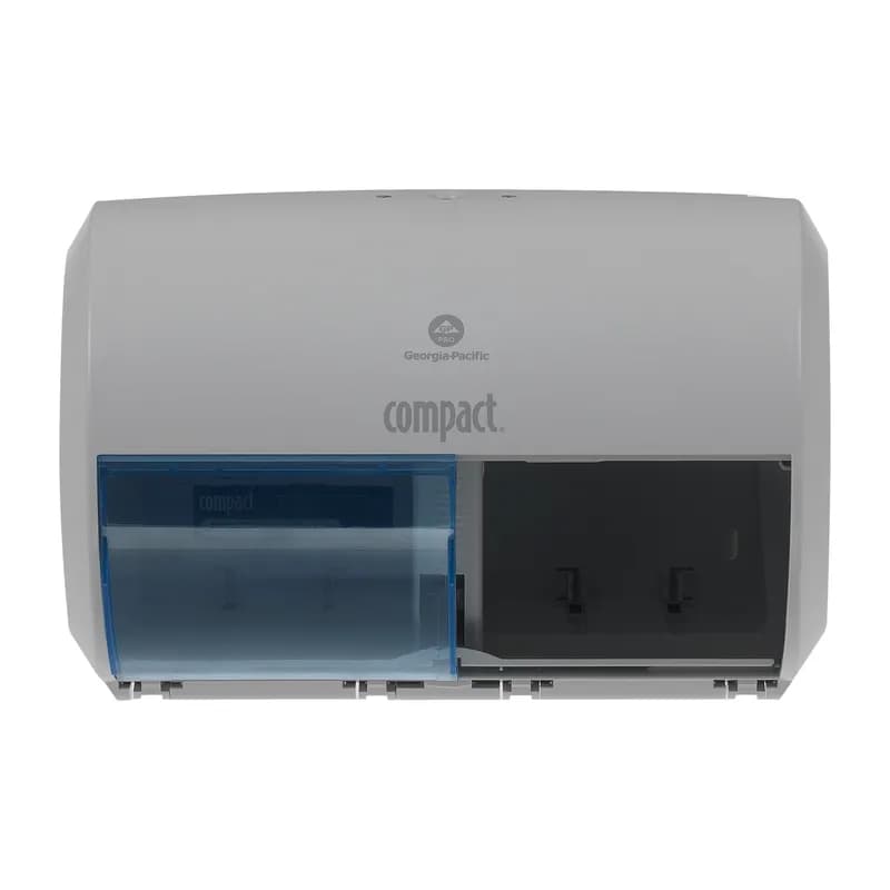 Compact® Toilet Paper Dispenser 6.75X10.12 IN Wall Mount, Locking Gray Side-by-Side 2-Roll Coreless High Capacity 1/Each
