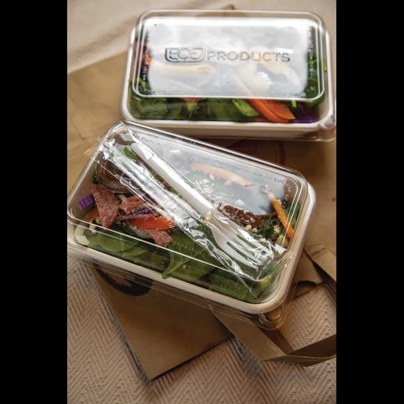 WorldView Lid Dome 9X6X1 IN RPET Clear Rectangle For 24 OZ Container 400/Case