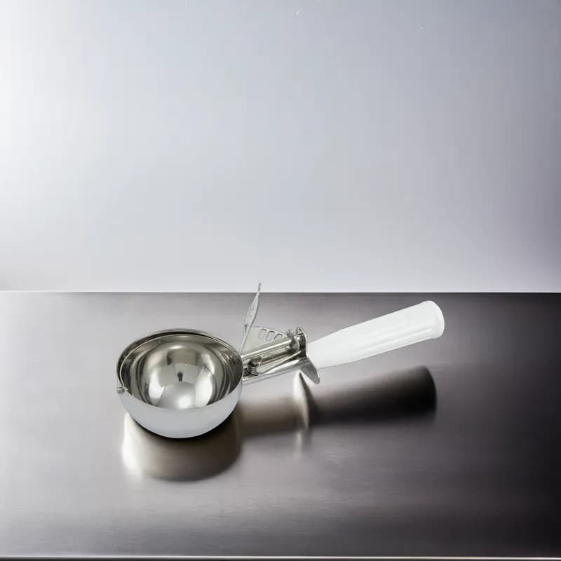 Ice Cream Disher Size 6 4.66 OZ 18/8 Stainless Steel White 1/Each