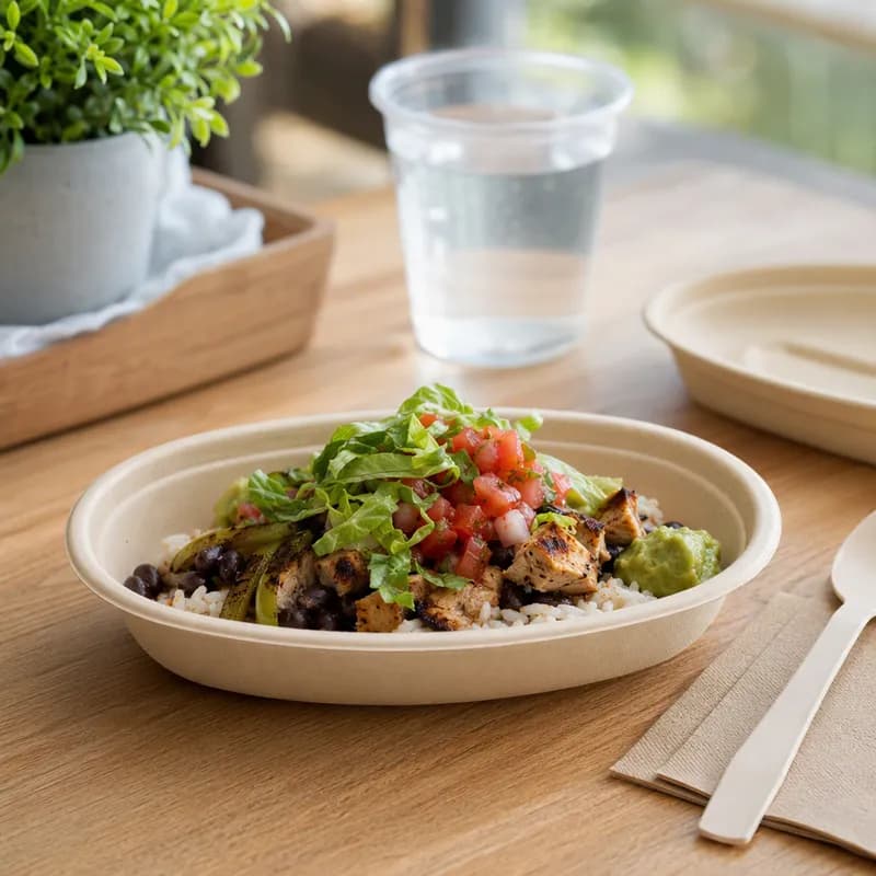 Burrito Bowl Small (SM) 18 OZ Pulp Fiber Oval 400/Case