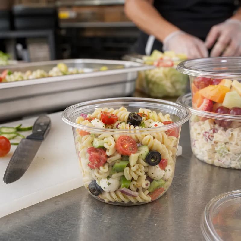 Fresh-Pak RoundZ Deli Container Base 8 OZ PET Clear Round 600/Case