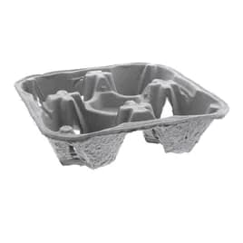 Cup Carrier 2.4X8.6X8.6 IN 4 Compartment Molded Fiber Natural For 8-30 OZ Without Handle Reusable 300/Case