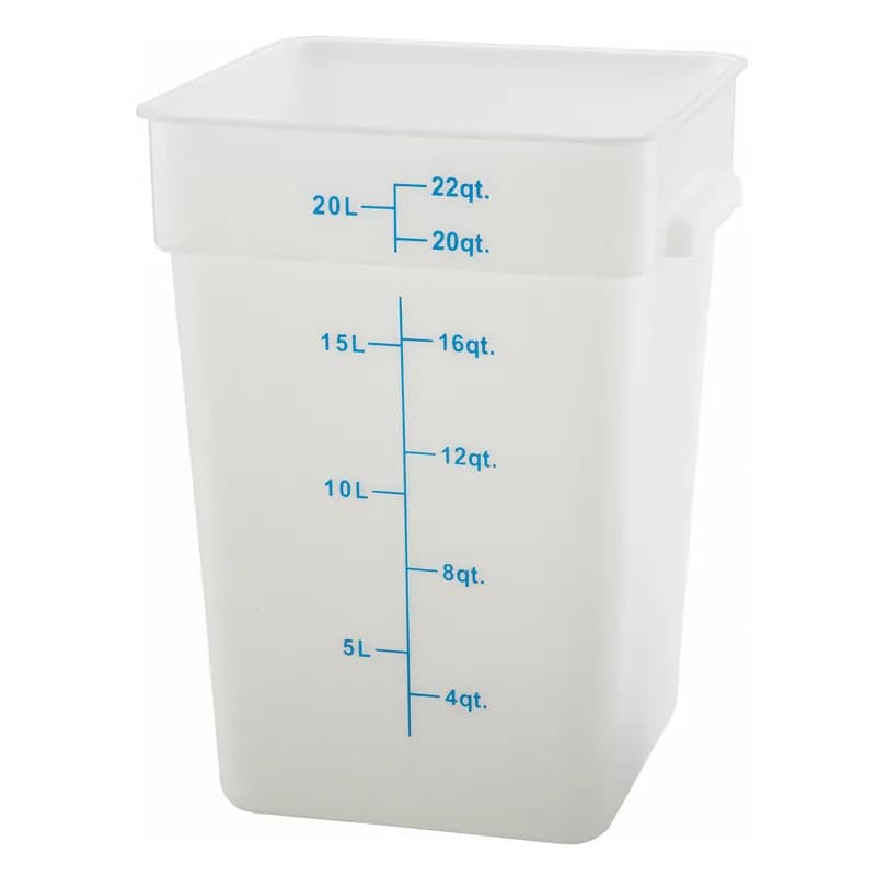 Food Storage Container 11X15.75 IN 22 QT Square PP Built-in Handle Dishwasher Safe 1/Each