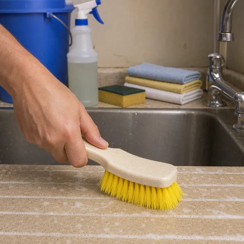 Utility Brush 8 IN Plastic Yellow 1/Each