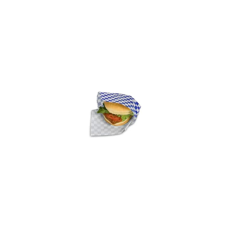 Bagcraft® Sheet 12X12 IN Dry Wax Paper Blue Check Grease Resistant 5000/Case
