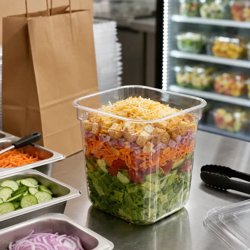 Take-Out Container 175 OZ 7.5X7.5X8.2 IN PET Clear Square 900/Pallet