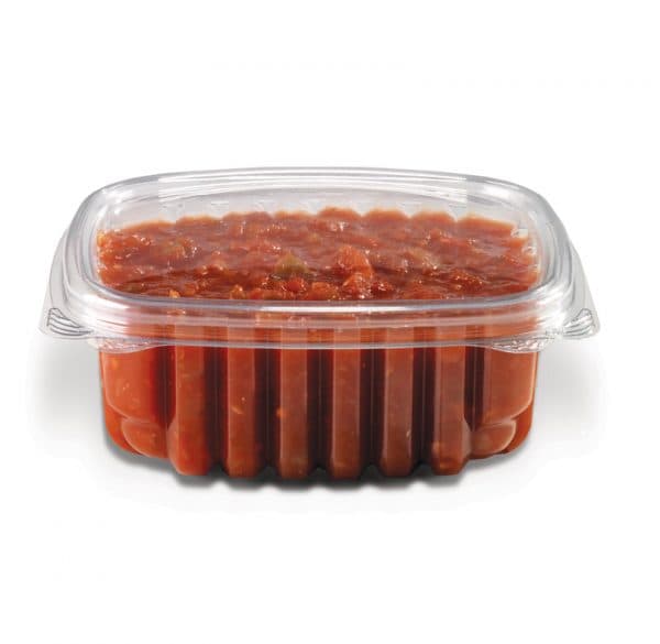 Crystal Seal® Deli Container Hinged With Flat Lid 12 OZ PET Clear Square 200/Case