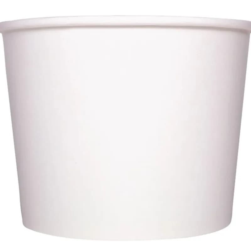 Karat® Food Container Base 32 OZ Double Wall Poly-Coated Paper White Round Tall 500/Case