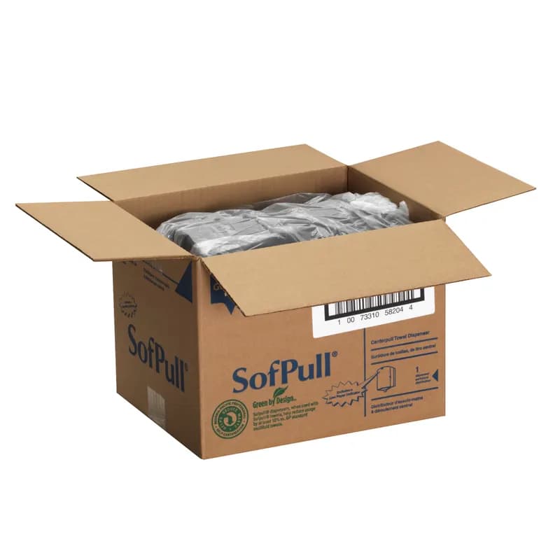 Sofpull® Paper Towel Dispenser 8.75X9.25X11.5 IN Wall Mount Translucent Smoke Centerpull Regular Capacity 1/Each