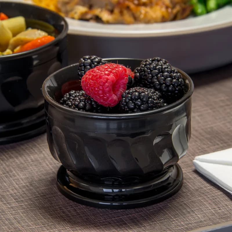 Dinex® Turnbury® Bowl 4.38X2.38 IN 9 FLOZ Urethane Onyx Pedestal Base 48/Case