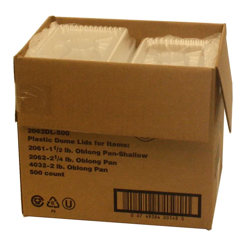 Lid Dome 8.25X6X0.75 IN Plastic Clear Rectangle For Container 500/Case