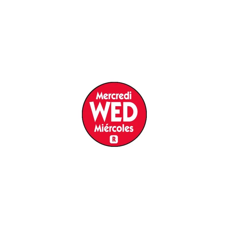 Wednesday Label 0.75 IN Round Permanent Dot 2000/Roll