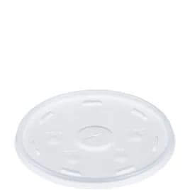 Dart® Lid Flat 4.8X0.3 IN HIPS Translucent For 32 OZ Cold Cup Identification With Hole 100 Count/Pack 10 Packs/Case