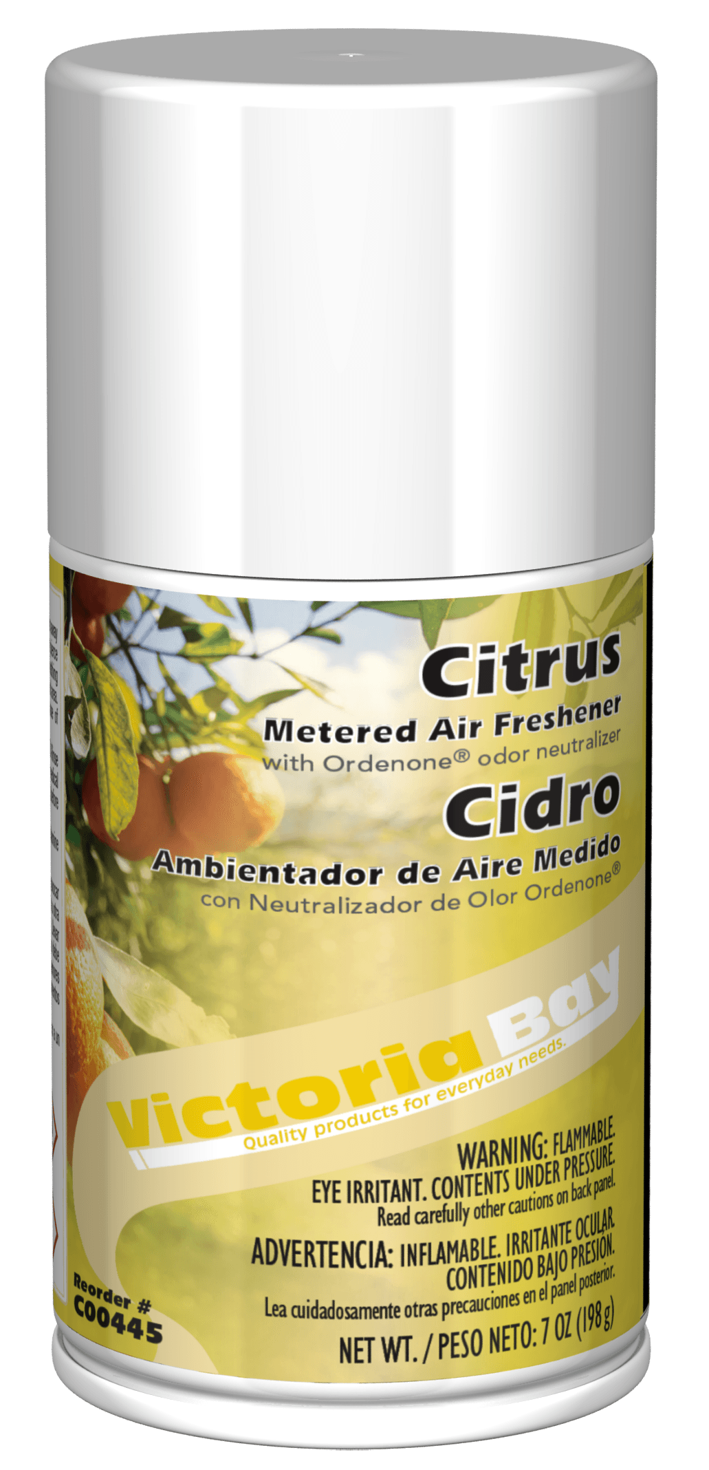 Victoria Bay Air Freshener Citrus Scent Aerosol 7 OZ Metered Refill 12/Case