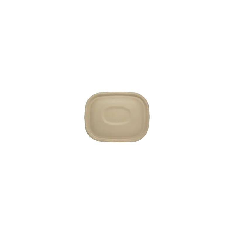 Lid Flat 8.9X6.9X0.4 IN Plant Fiber Natural Rectangle For 20-48 OZ Container 400/Case