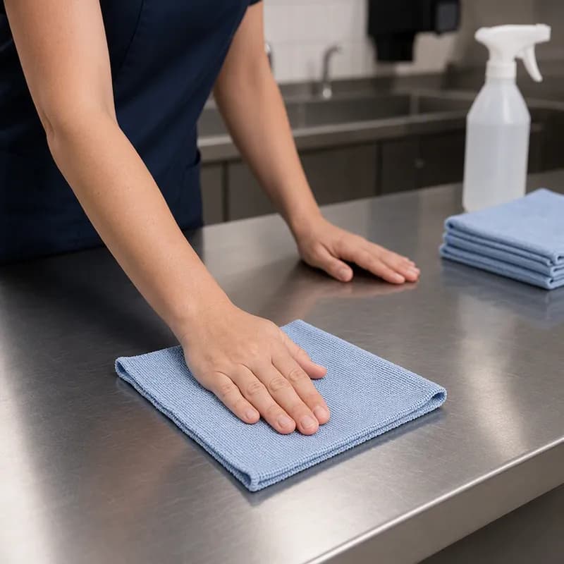 Cleaning Cloth 12X12 IN Microfiber Blue Square 250 GSM 12/Pack