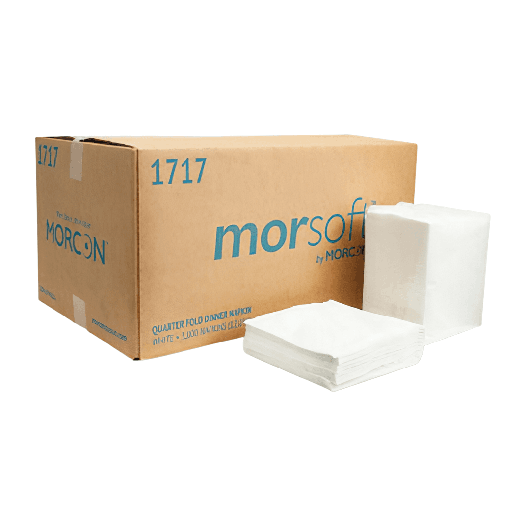 Morsoft® Dinner Napkins 16X16 IN 17X5 IN White 1PLY 3000/Case