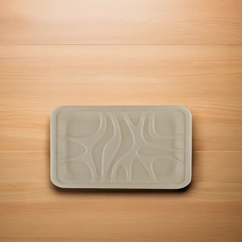 Cafeteria & School Lunch Tray Base 9.125X7.125X0.65 IN Fiber Natural 500/Case