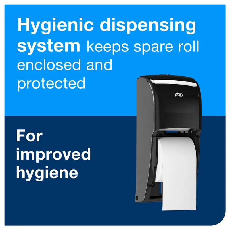 Tork Elevation Toilet Paper Dispenser T7 6.5X6.3X14.2 IN Plastic Black Coreless Vertical High Capacity Universal 1/Each
