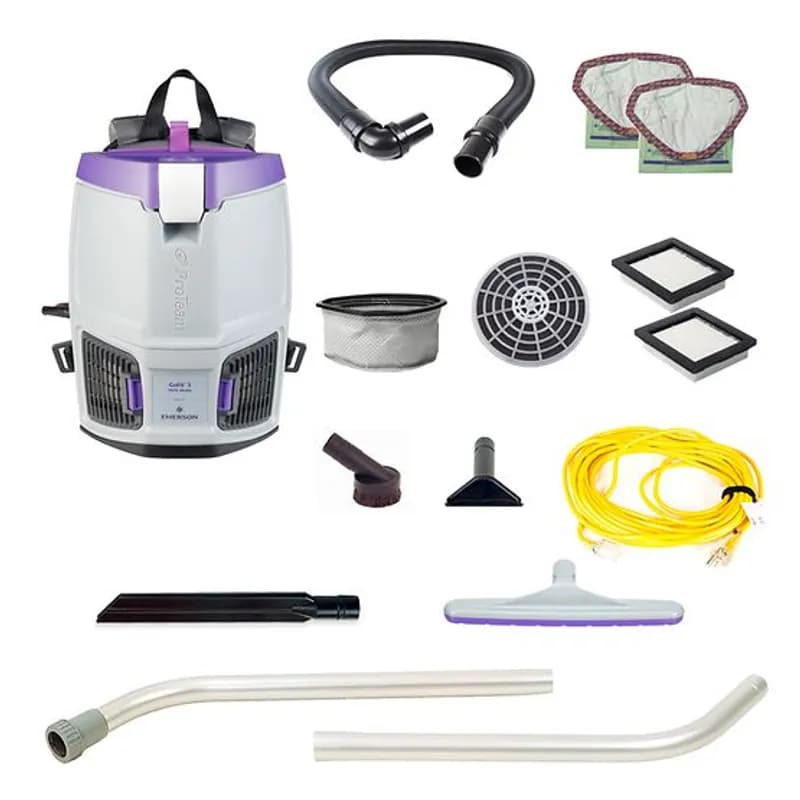 GoFit Backpack Vacuum 3 QT 120 Volt With 50FT Cord With Xover Multi-Surface Two-Piece Wand Tool Kit 1/Each