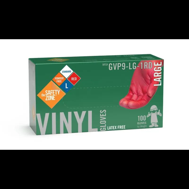 Gloves XL Red Vinyl Powder-Free 1000/Case