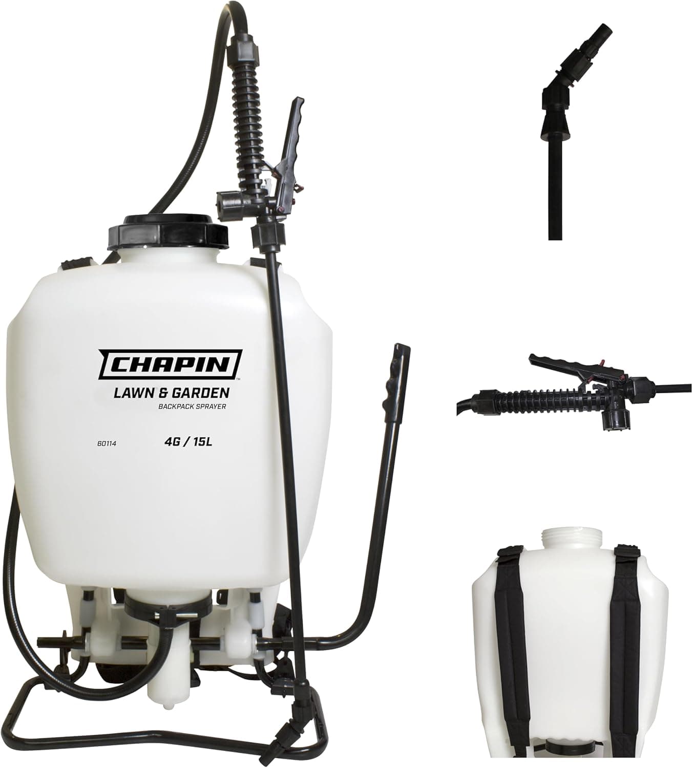 Backpack Sprayer 4 GAL 9X22 IN PP Translucent White With Wand 1/Each