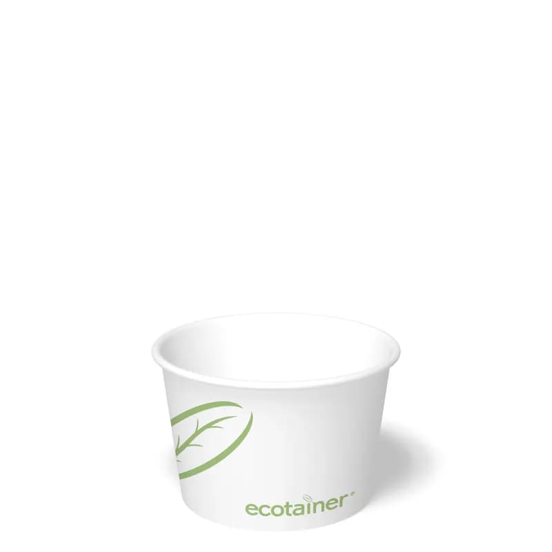 Deli Container Base 12 OZ PLA White Green Round 1000/Case