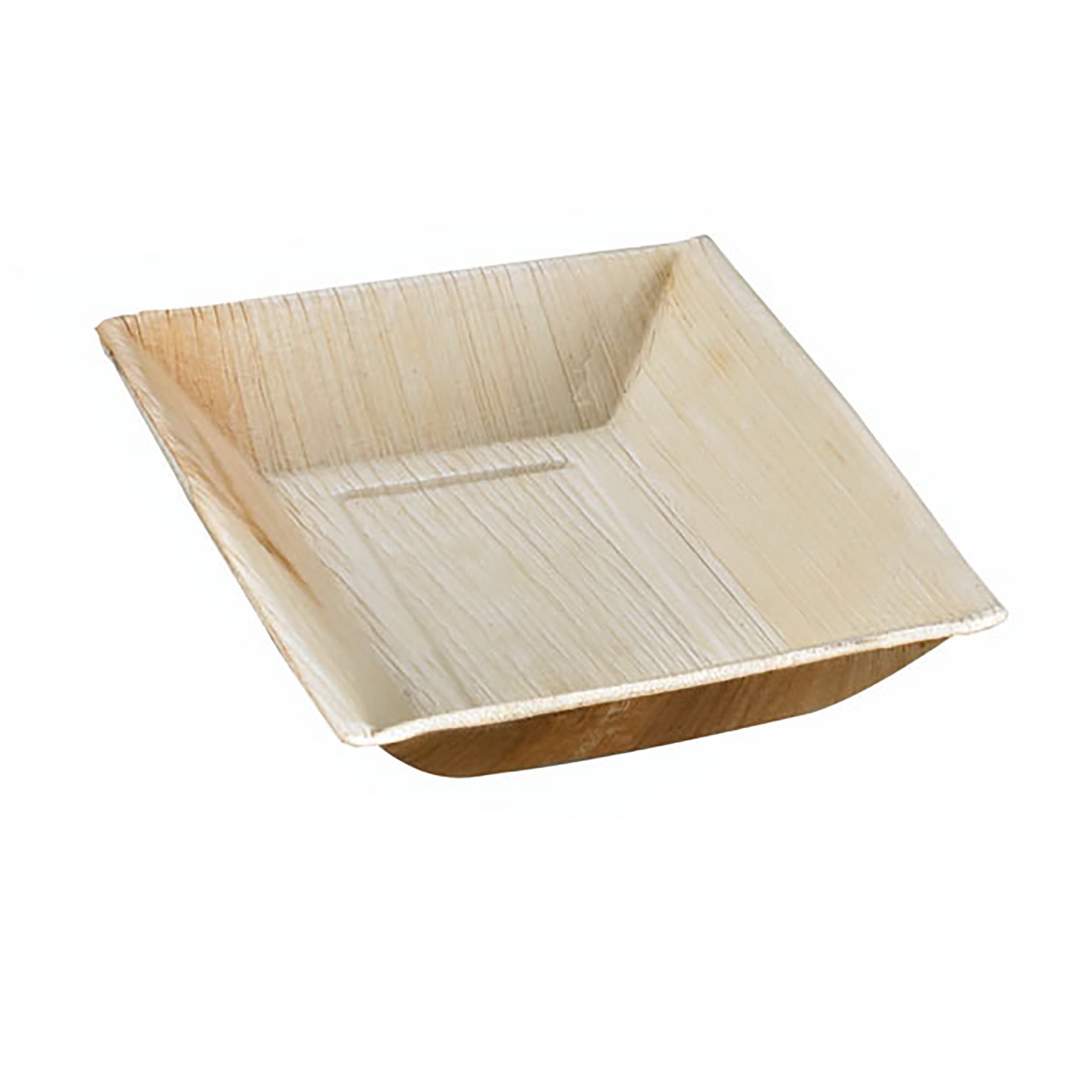 Plate 7X5X1.2 IN Palm Leaf Natural Square 25 Count/Pack 4 Packs/Case 100 Count/Case