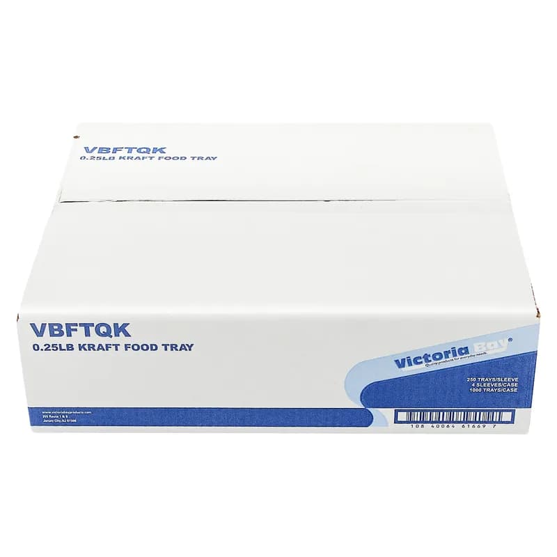 Victoria Bay Food Tray 0.25 LB Paper Kraft 250 Count/Pack 4 Packs/Case 1000 Count/Case
