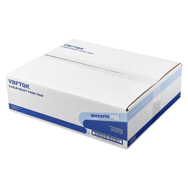 Victoria Bay Food Tray 0.25 LB Paper Kraft 250 Count/Pack 4 Packs/Case 1000 Count/Case