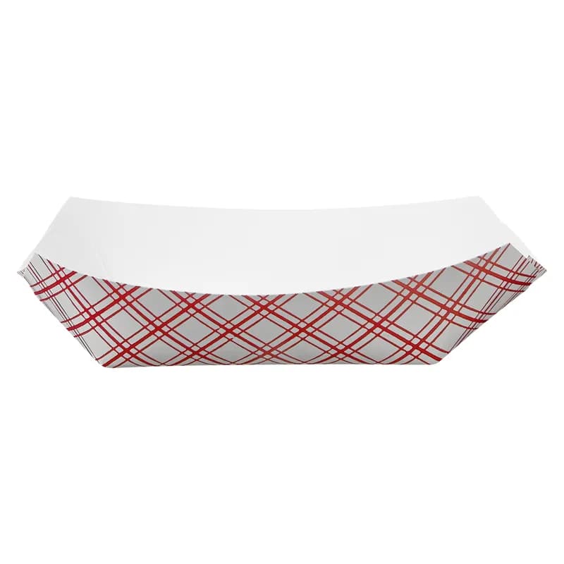 Victoria Bay Food Tray 2 LB Paper Red White Plaid 1000/Case