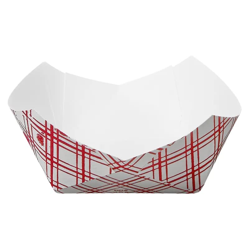 Victoria Bay Food Tray 2 LB Paper Red White Plaid 1000/Case