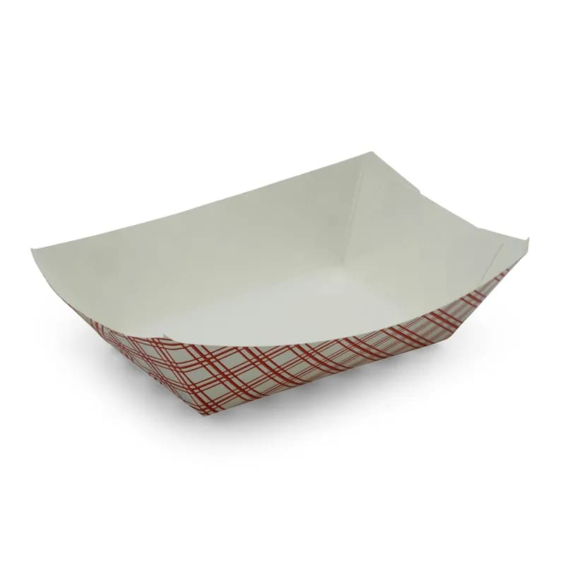 Victoria Bay Food Tray 3 LB Paper Red White Plaid 500/Case