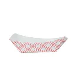 Victoria Bay Food Tray 0.5 LB Paper Red White Plaid 1000/Case