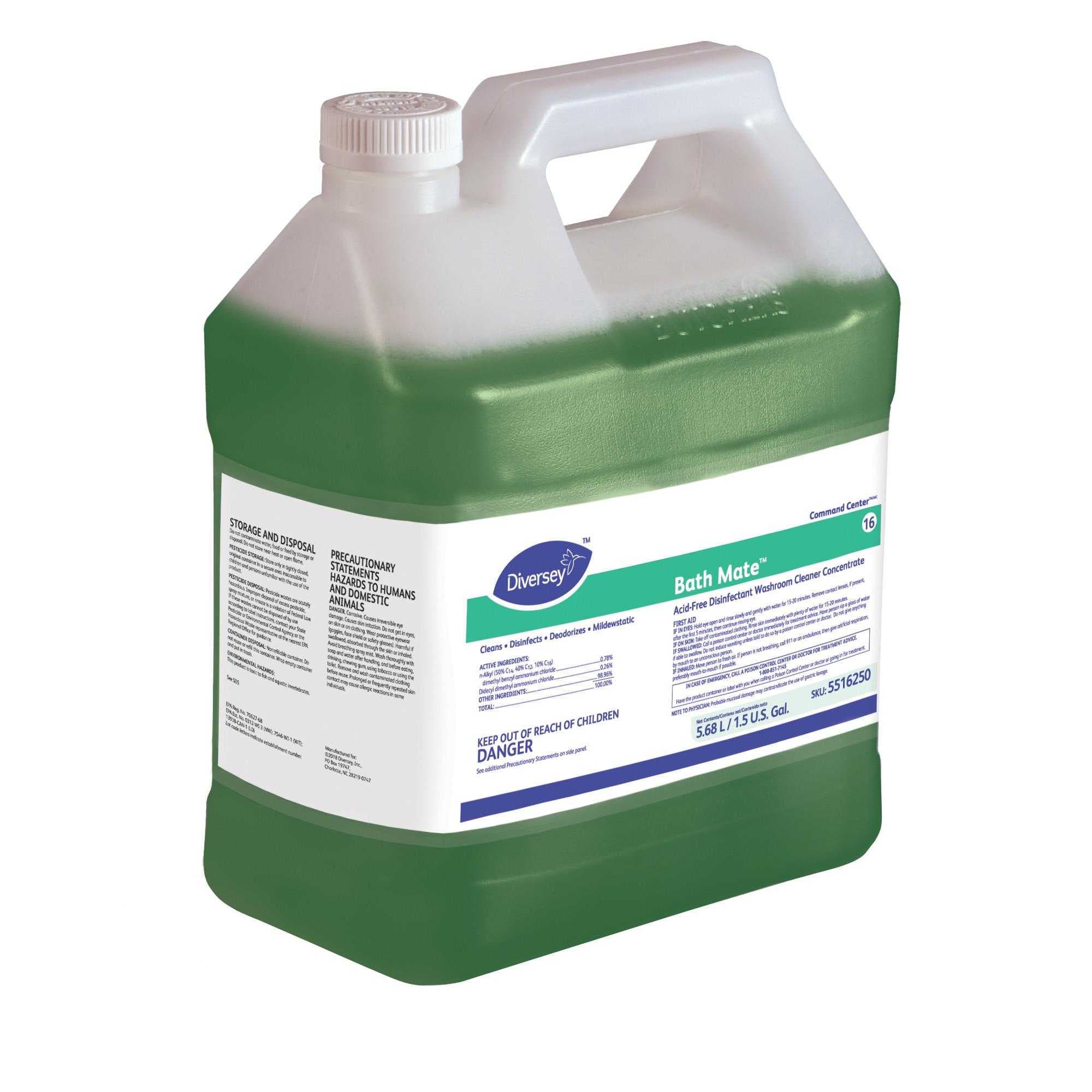 Bath Mate Fresh Scent Restroom Cleaner One-Step Disinfectant 1.5 GAL Heavy Duty Daily Neutral Concentrate 2/Case