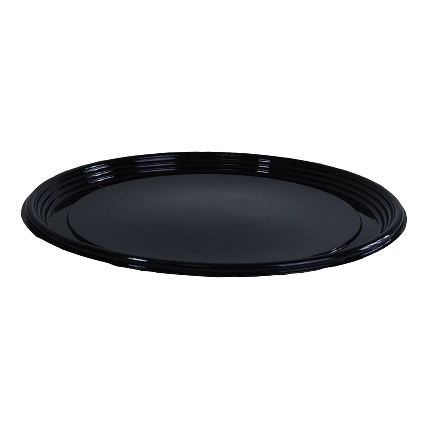 Serving Tray Base 18.13X0.88 IN PET Black Round 36/Case