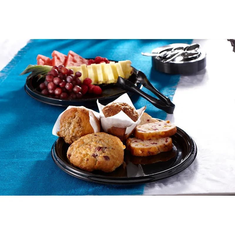 Serving Tray Base 18.13X0.88 IN PET Black Round 36/Case