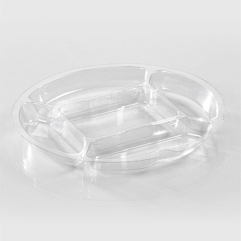 Insert 5.84 IN 5 Compartment PET Clear Round 896/Case