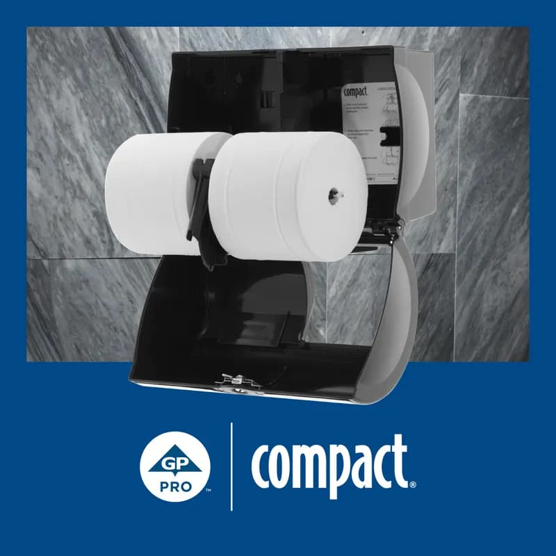 Compact® Toilet Paper & Tissue Roll 4X3.8 IN 2PLY White Embossed Premium High Capacity 660 Sheets/Roll 18 Rolls/Case