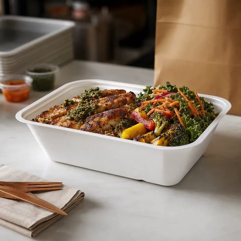 Corporate Image Dining Take-Out Container Base 60 OZ Plastic Gourmet 600/Case