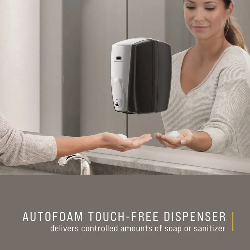 Soap Dispenser 5.25X5.18X10.86 IN Black Chrome Plastic Wall Mount 1/Each
